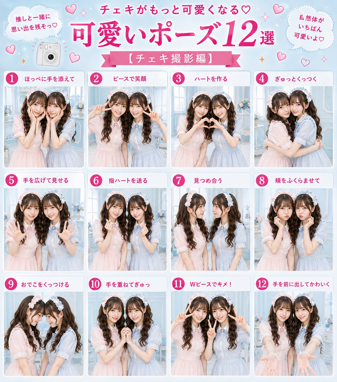 チェキがもっと可愛くなる?可愛いポーズ12選【チェキ撮影編】