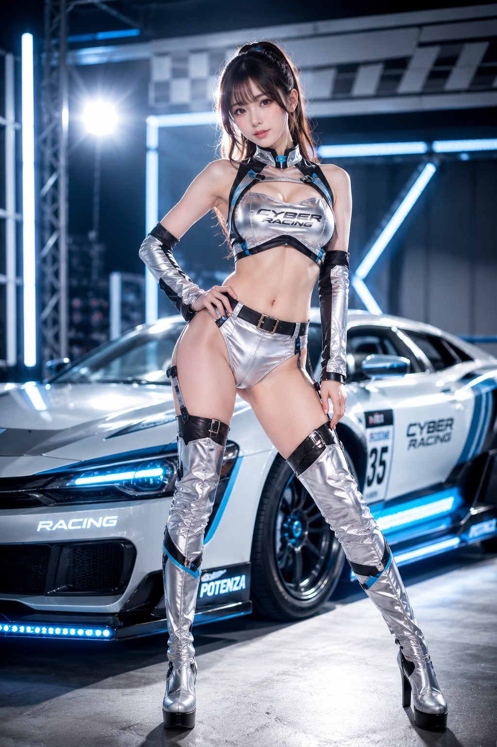 レースクイーン サイバーコスプレ撮影の写真例